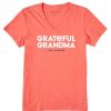 Women Life is Good Graphic Tees | Women'S Grateful Grandma Crusher Vee Mango Orange