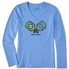 Home Life is Good Pickleball | Women'S Keep It Simple Pickleball Long Sleeve Crusher Vee Cornflower Blue