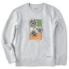 Women Life is Good Sweatshirts & Hoodies | Women'S Woodcut Sunflower Irish Flag Simply True Fleece Crew Light Heather Gray