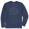 Men Life is Good Graphic Tees | Men'S Quirky Ski Mountain Long Sleeve Crusher Tee Darkest Blue