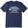 Men Life is Good Graphic Tees | Men'S Jake And Rocket Beach 4X4 Short Sleeve Tee Darkest Blue