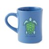 Home Life is Good Mugs | Turtle Mandala Diner Mug Cornflower Blue