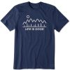 Men Life is Good Graphic Tees | Men'S Minimal Nature Landscape Crusher-Lite Tee Darkest Blue