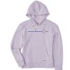 Women Life is Good Sweatshirts & Hoodies | Women'S Clean Stripe Lig Coin Simply True Fleece Hoodie Lilac Purple