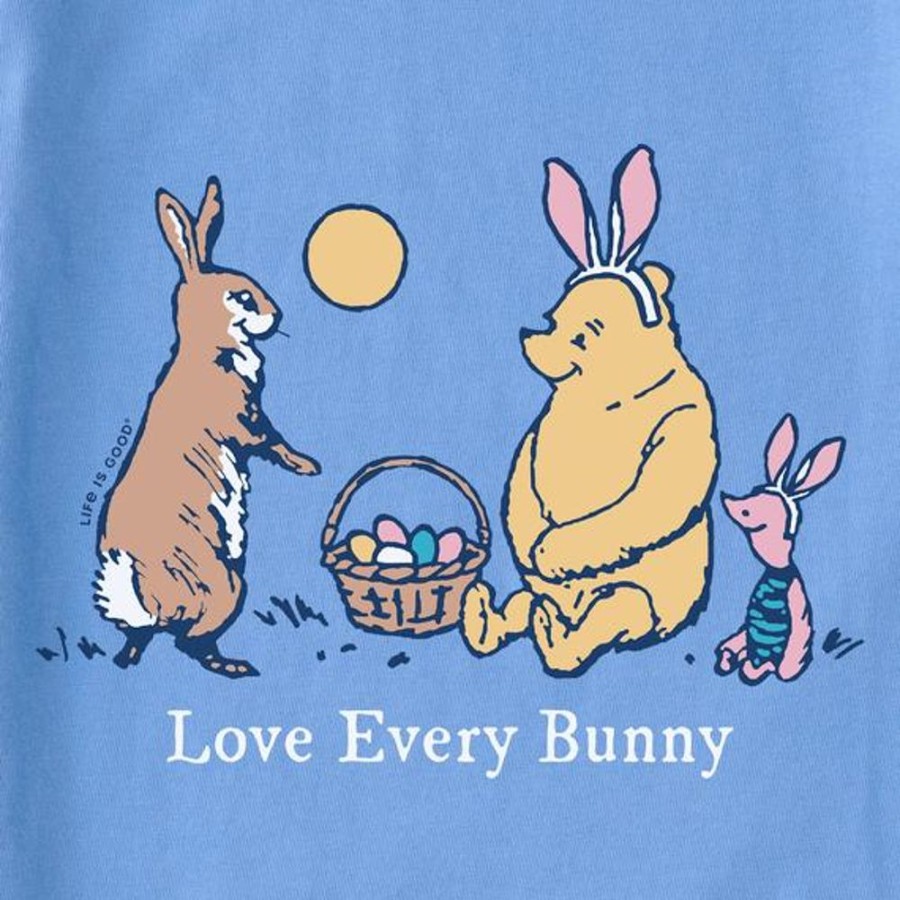 Kids Life is Good Graphic Tees | Kids Winnie Love Every Bunny Crusher Tee Cornflower Blue