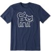 Men Life is Good Graphic Tees | Men'S Vintage Al Outline Crusher Tee Darkest Blue