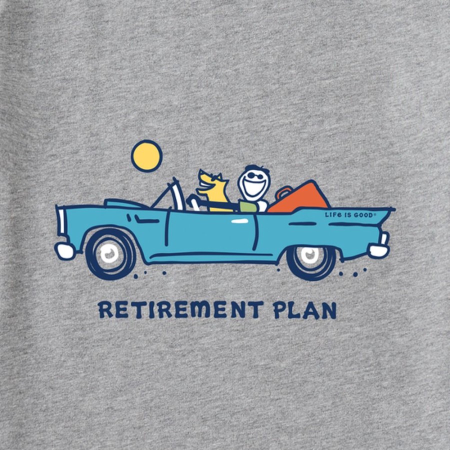 Men Life is Good Graphic Tees | Men'S Jake & Rocket Retirement Plan Short Sleeve Tee Heather Gray