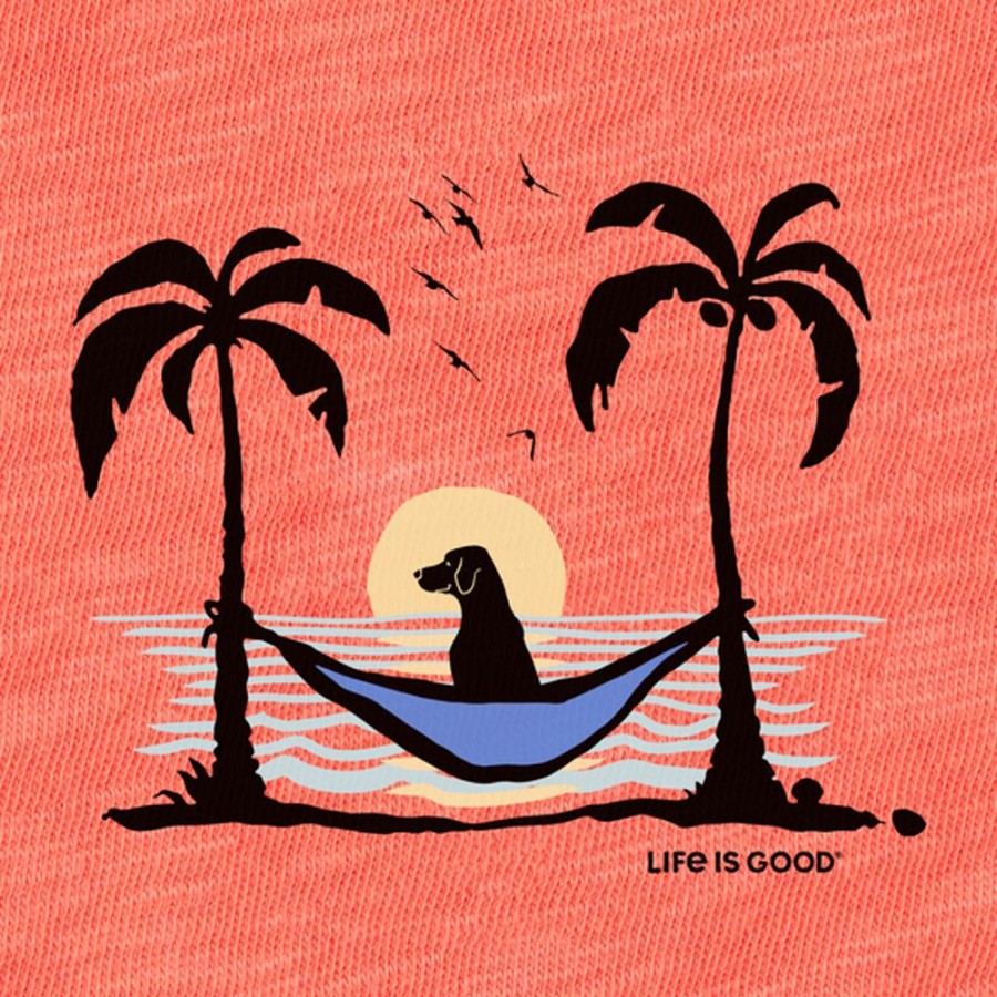 Women Life is Good Active & Slub Tops | Women'S Sunset Hammock Lab Textured Slub Tank Mango Orange