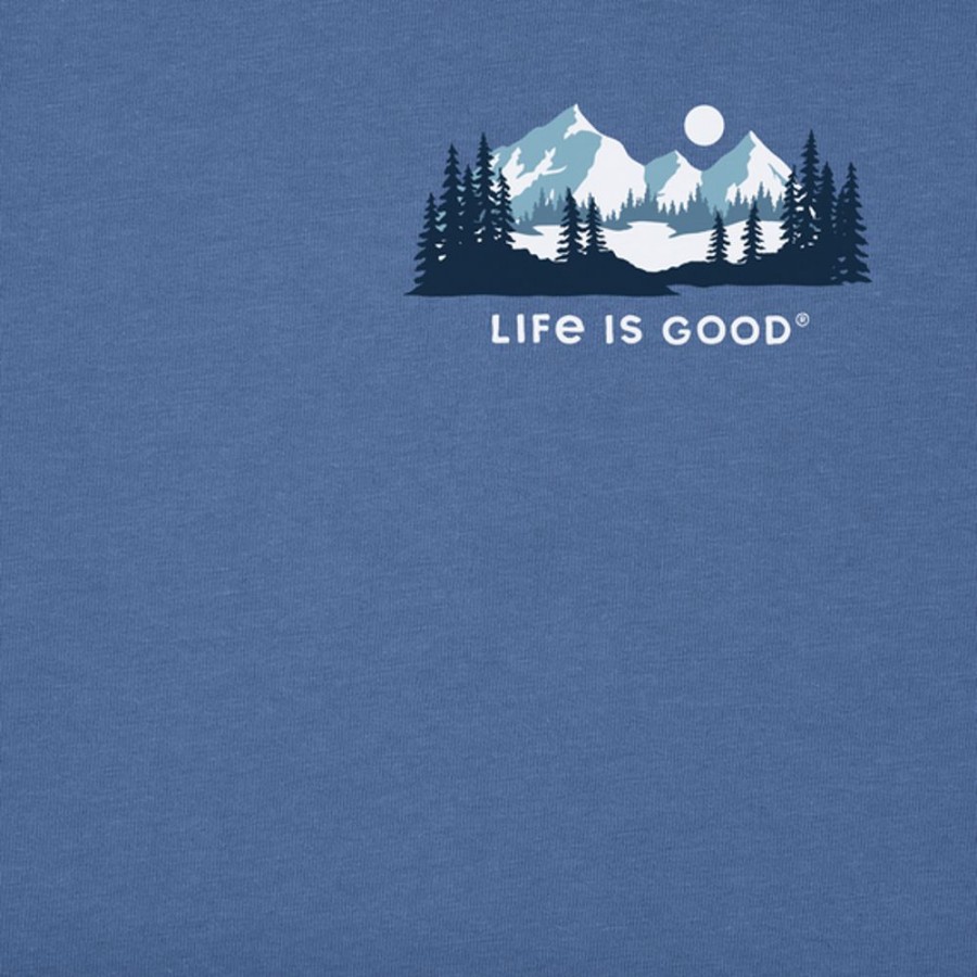 Men Life is Good Graphic Tees | Men'S Winter Evergreen Crusher Tee Vintage Blue