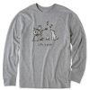 Men Life is Good Graphic Tees | Men'S Jake & Rocket Karma Camp Long Sleeve Crusher Tee Heather Gray