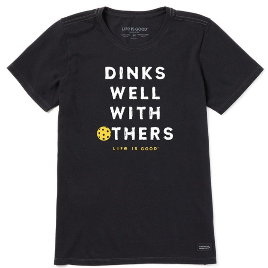 Home Life is Good Pickleball | Women'S Dinks Well With Others Pickleball Short Sleeve Tee Jet Black