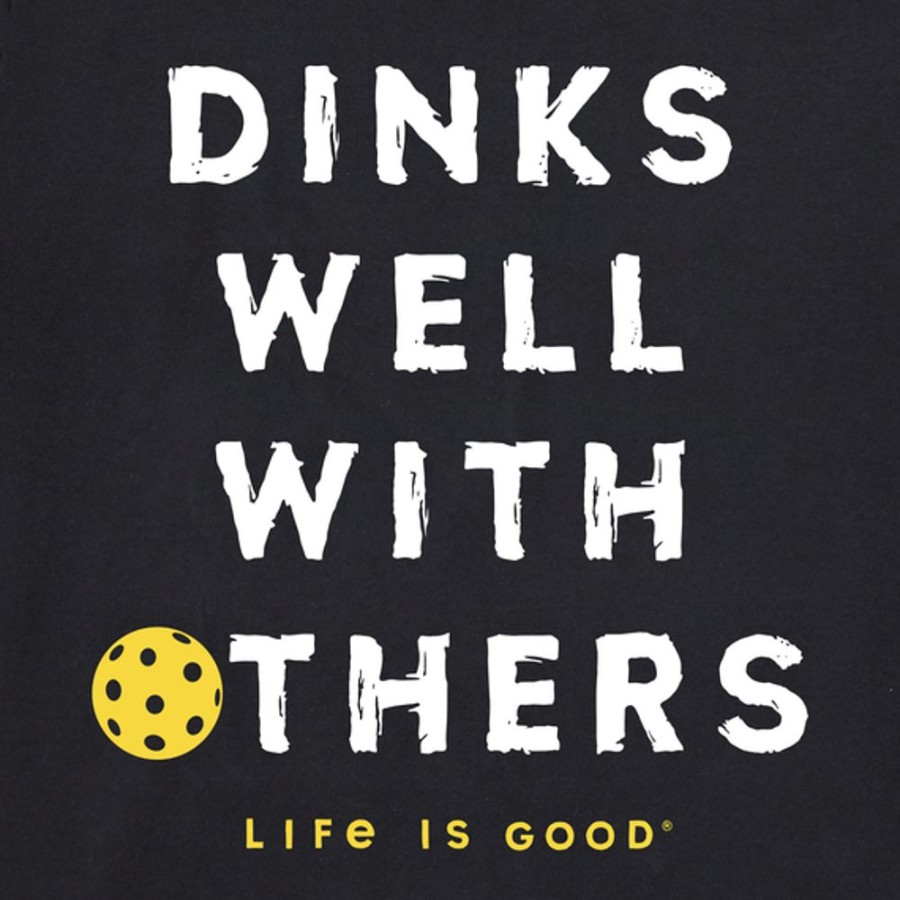 Home Life is Good Pickleball | Women'S Dinks Well With Others Pickleball Short Sleeve Tee Jet Black