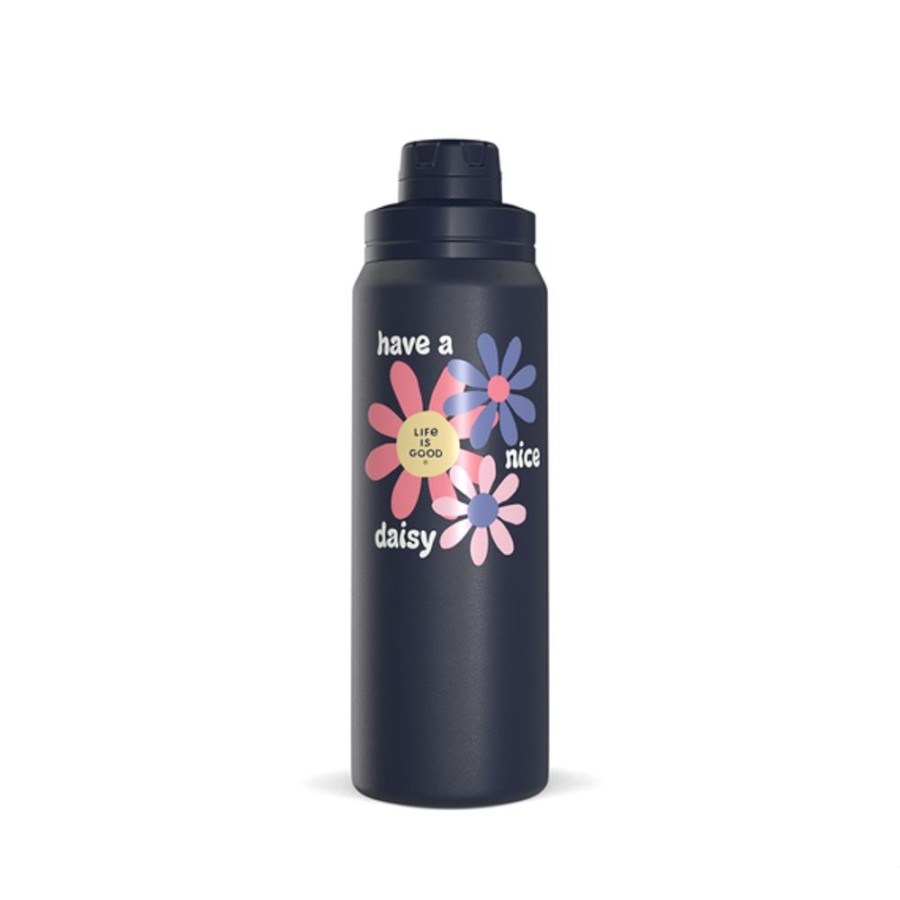 Home Hydrapeak Stainless Drinkware | Nice Daisy 26Oz Stainless Steel Water Bottle Darkest Blue