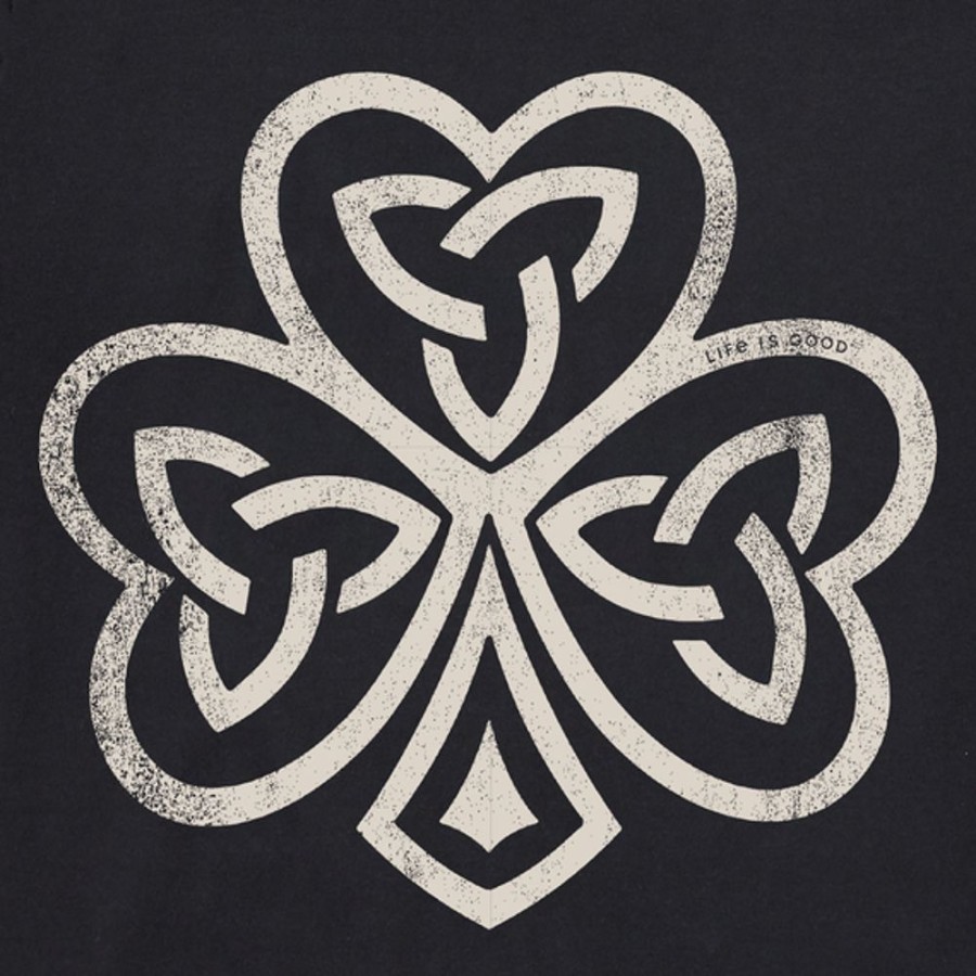 Men Life is Good Graphic Tees | Men'S Celtic Irish Clover Short Sleeve Tee Jet Black