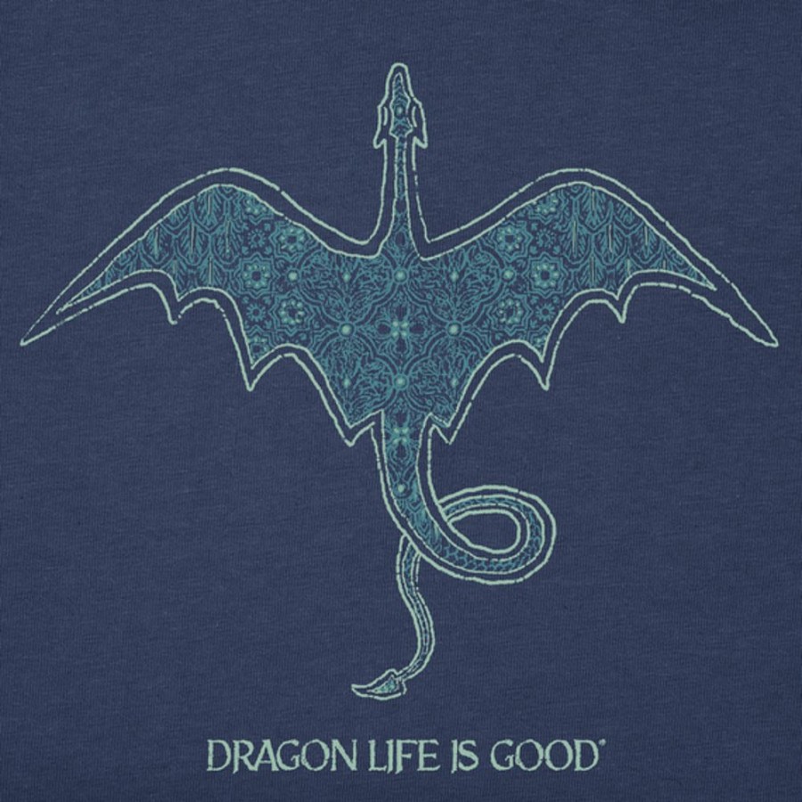 Kids Life is Good Graphic Tees | Kids Dragon Life Is Good Crusher Tee Darkest Blue