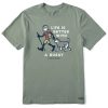 Men Life is Good Graphic Tees | Men'S Vintage Better With An Husky Jake Short Sleeve Tee Moss Green