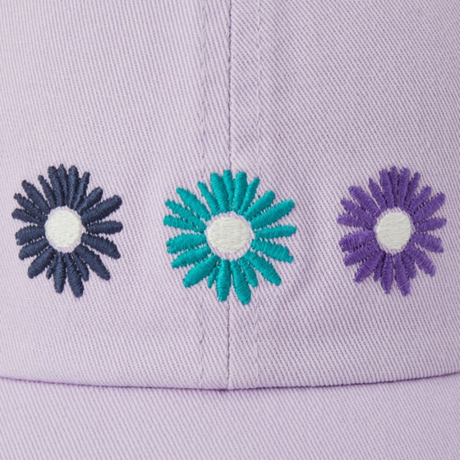 Women Life is Good Hats | Three Daisies Chill Cap Lilac Purple