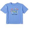 Women Life is Good Boxy Tees | Women'S Groovy Frog Guitar Hammock Boxy Crusher Tee Cornflower Blue