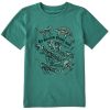 Kids Life is Good Graphic Tees | Kids Life Was Good For Dinosaurs Crusher Tee Spruce Green