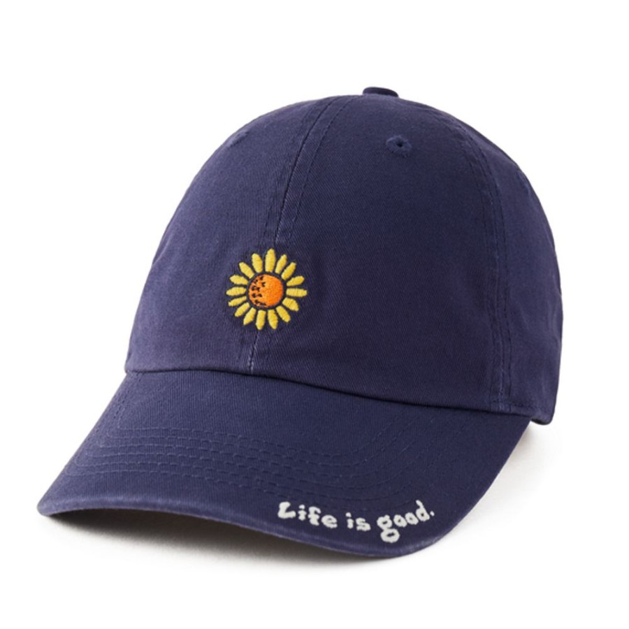 Women Life is Good Hats | Sunflower Chill Cap Darkest Blue