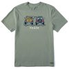 Men Life is Good Graphic Tees | Men'S Vintage Jake Atv Peace Short Sleeve Tee Moss Green