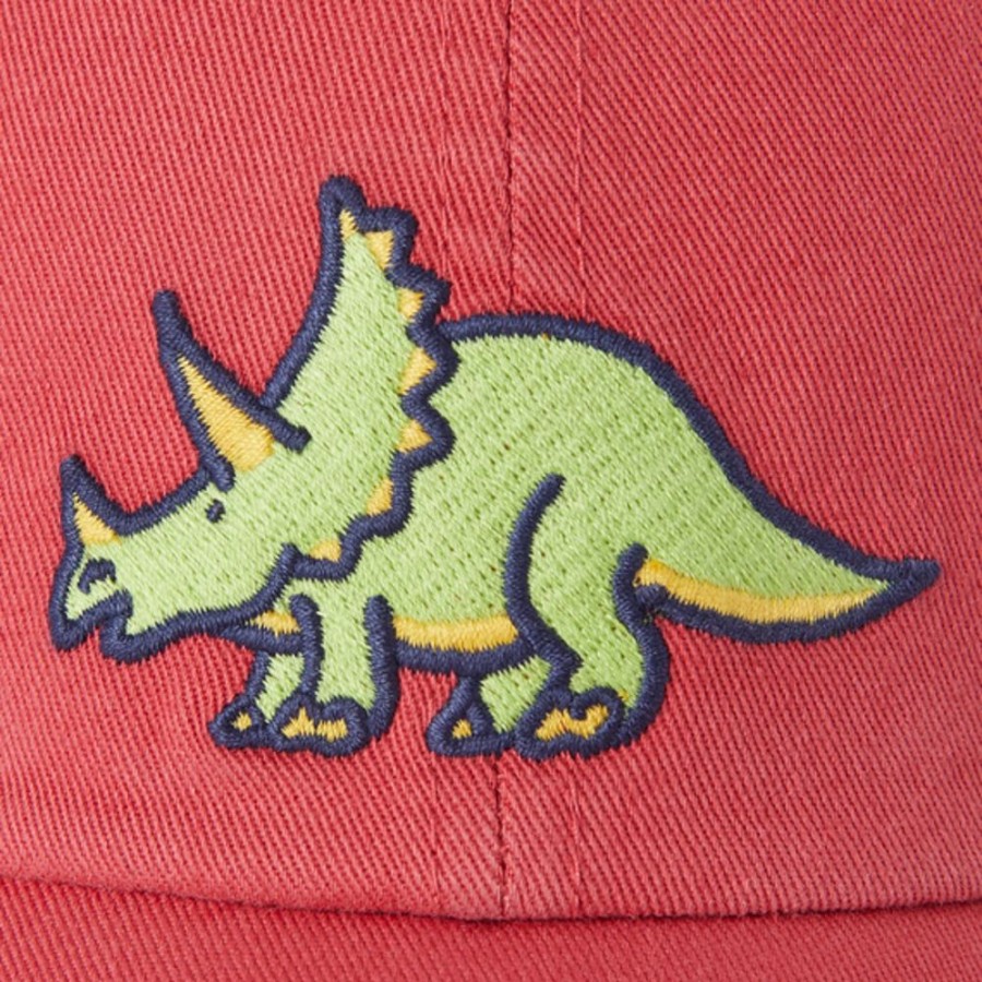 Kids Life is Good Hats | Kids Lig Triceratops Kids Chill Cap Faded Red