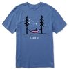 Men Life is Good Graphic Tees | Men'S Zodiac Hammock Taurus Crusher Tee Vintage Blue