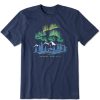 Men Life is Good Graphic Tees | Men'S Fineline Aurora Borealis Cabin Crusher Tee Darkest Blue