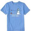 Kids Life is Good Graphic Tees | Kids Vintage Stay Cool Snowman Crusher Tee Cornflower Blue