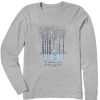 Women Life is Good Graphic Tees | Women'S Earth Has Music Heron Long Sleeve Crusher Tee Heather Gray