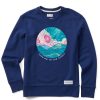 Women Life is Good Sweatshirts & Hoodies | Women'S Take Me To The Ocean Watercolor Simply True Fleece Crew Darkest Blue