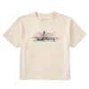 Women Life is Good Graphic Tees | Women'S Storybook Lighthouse Vista Boxy Crusher Tee Putty White