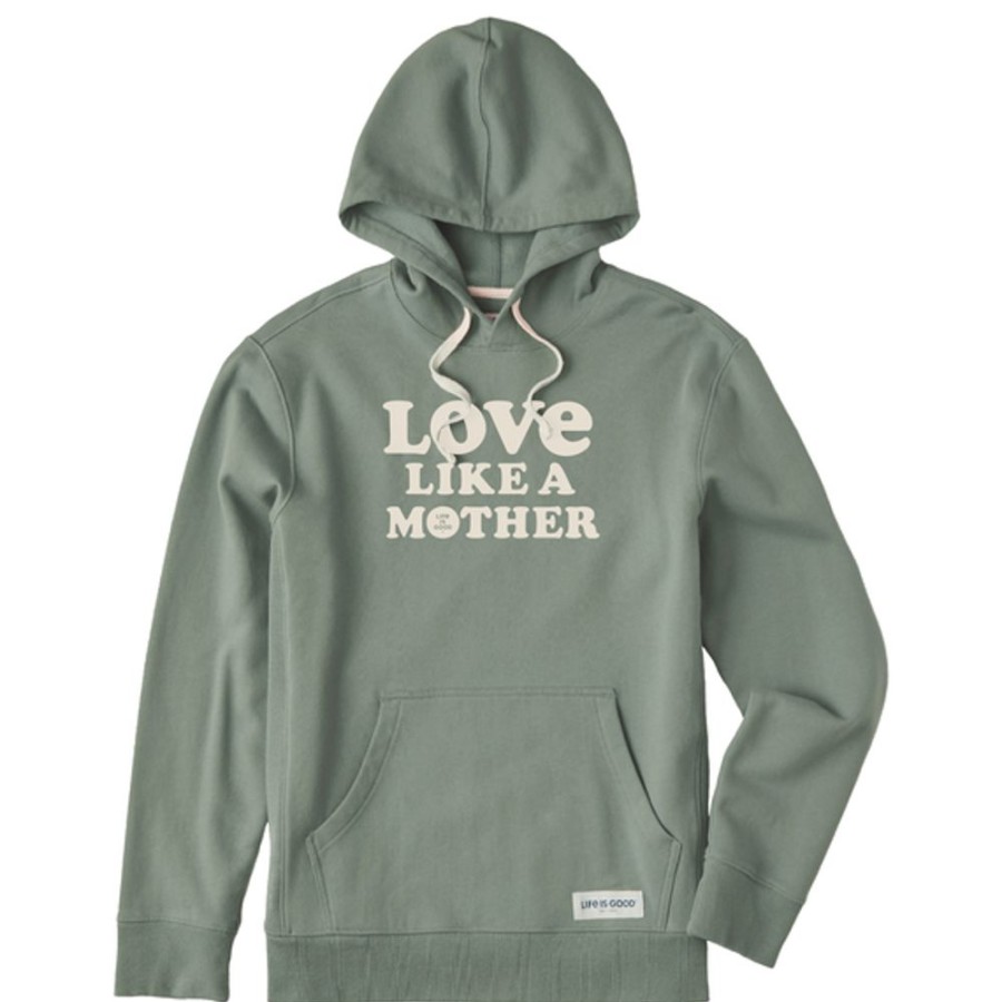 Men Life is Good Sweatshirts & Hoodies | Men'S Clean Love Like A Mother Simply True Fleece Hoodie Moss Green