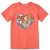 Kids Life is Good Graphic Tees | Kids Heart Of Cats Crusher Tee Mango Orange