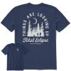 Men Life is Good Graphic Tees | Men'S Crafty Things Are Looking Up 4.8.24 Short Sleeve Tee Darkest Blue