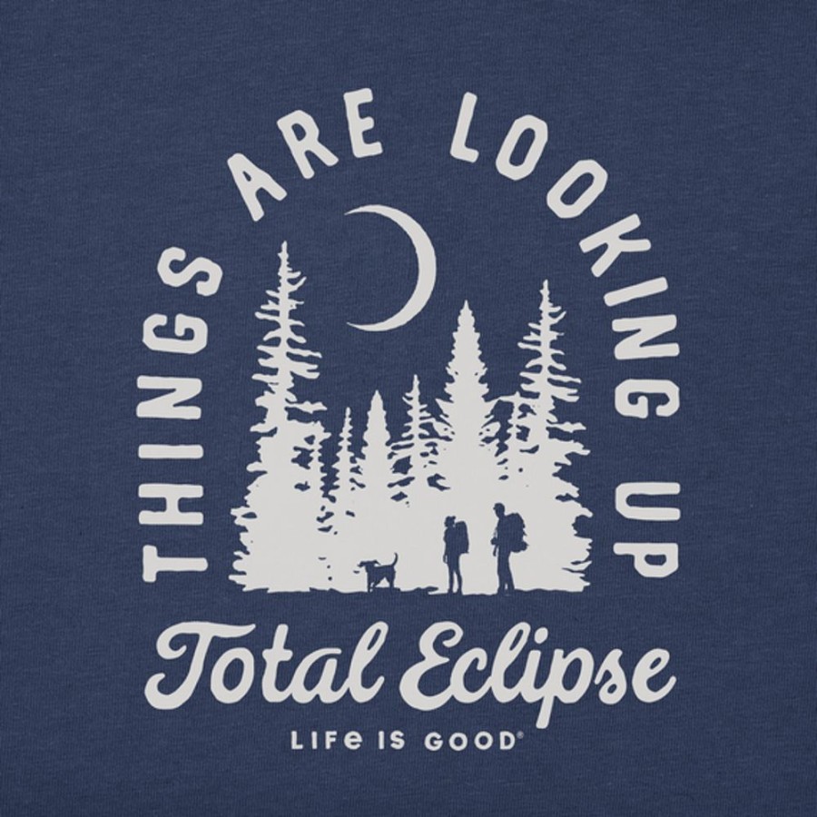 Men Life is Good Graphic Tees | Men'S Crafty Things Are Looking Up 4.8.24 Short Sleeve Tee Darkest Blue