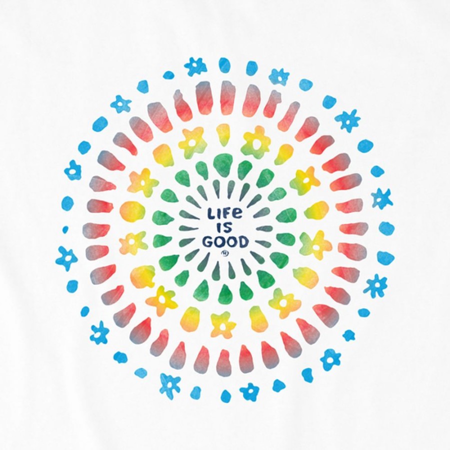 Women Life is Good Graphic Tees | Women'S Joy Explosion Vibes Crusher Tee Cloud White