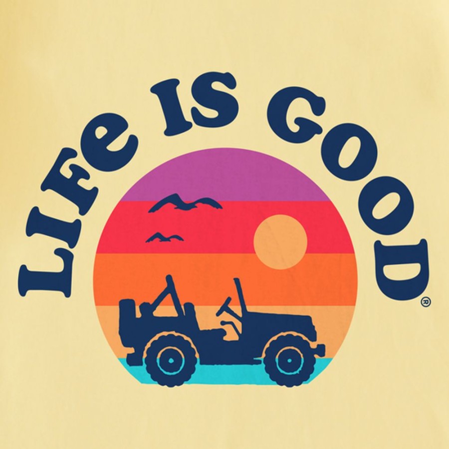 Kids Life is Good Graphic Tees | Kids Clean Rainbow Atv Crusher Tee Sandy Yellow