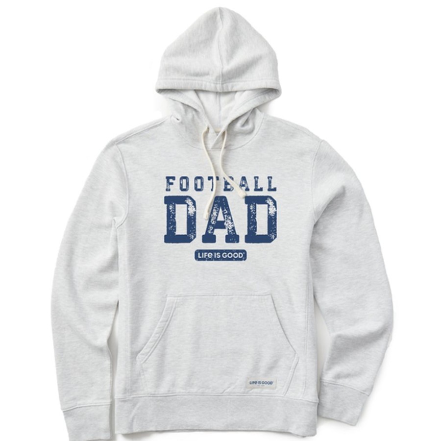 Men Life is Good Sweatshirts & Hoodies | Men'S Football Dad Simply True Fleece Hoodie Light Heather Gray