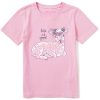 Kids Life is Good Graphic Tees | Kids Lamb Flower Crown Crusher Tee Happy Pink