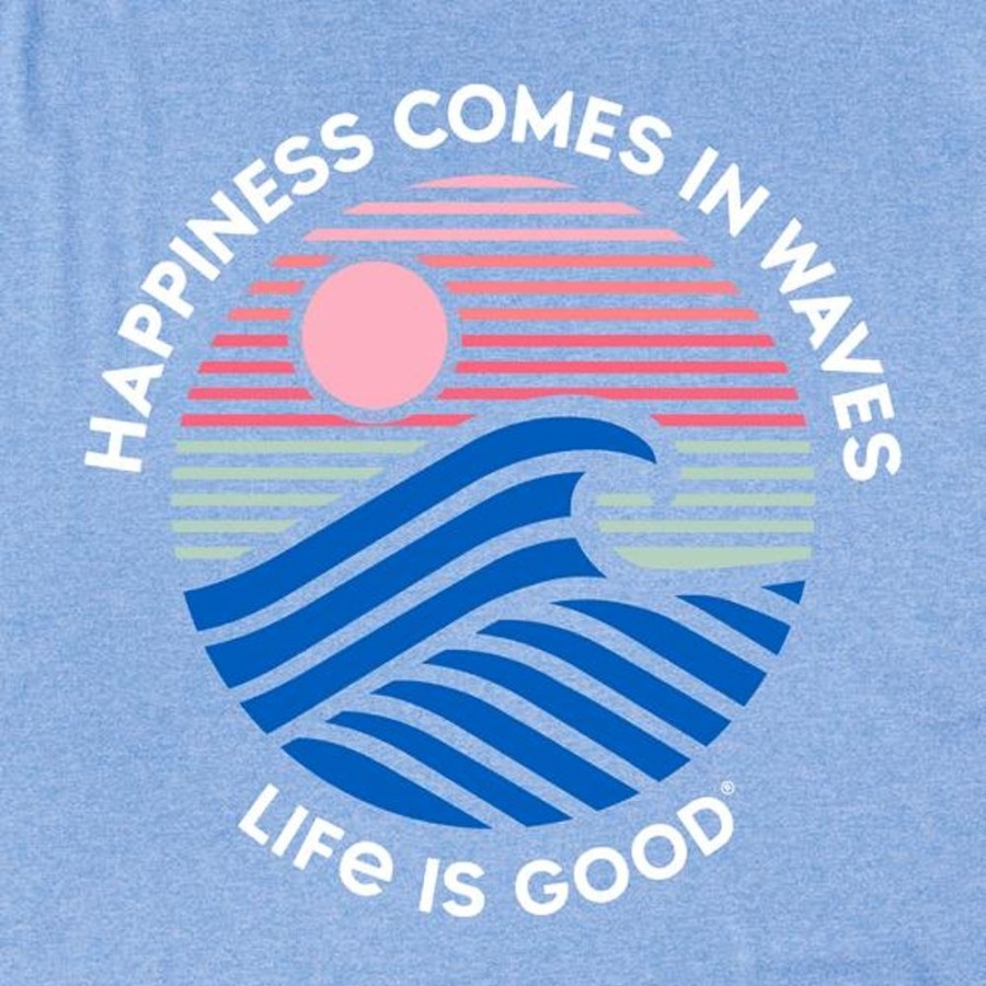 Women Life is Good Active & Slub Tops | Women'S Happiness Sunset Waves Active Tank Cornflower Blue