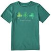 Kids Life is Good Graphic Tees | Kids Fineline 3 Clovers Crusher Tee Spruce Green