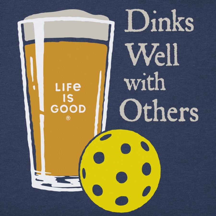 Home Life is Good Pickleball | Men'S Clean Dinks Well Beer Short Sleeve Tee Darkest Blue