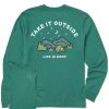 Men Life is Good Graphic Tees | Men'S Take It Outside Camping Long Sleeve Crusher-Lite Tee Spruce Green